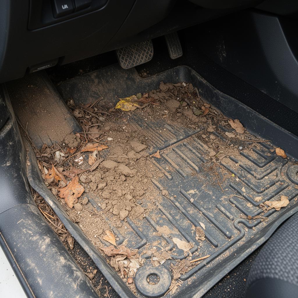 Moquette de voiture avant retrait d'un chewing-gum