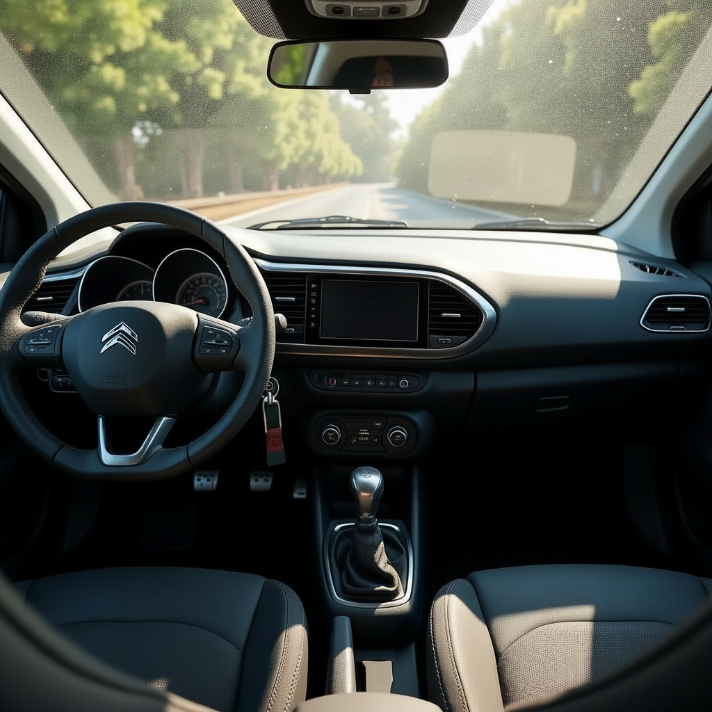 Intérieur de Citroën avec ceintures de sécurité propres