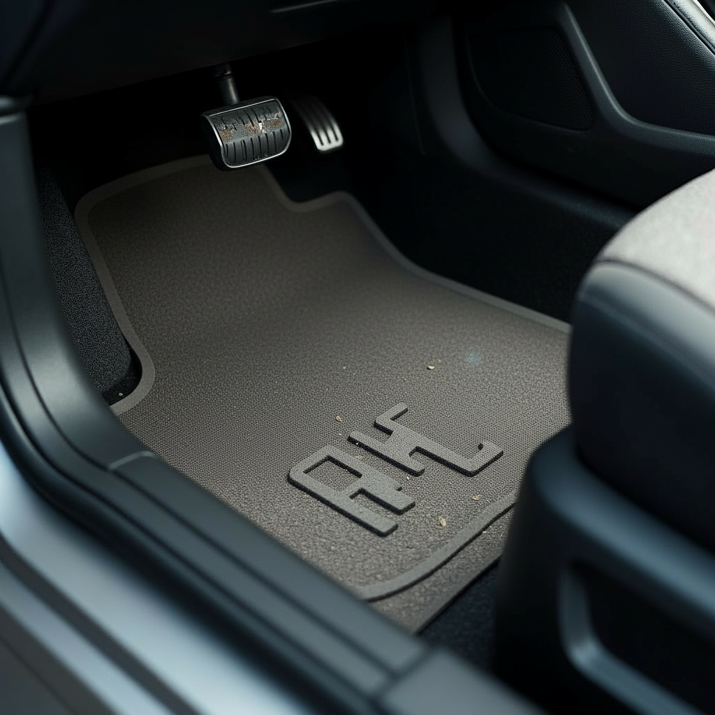 Plancher de voiture nettoyé après l'hiver